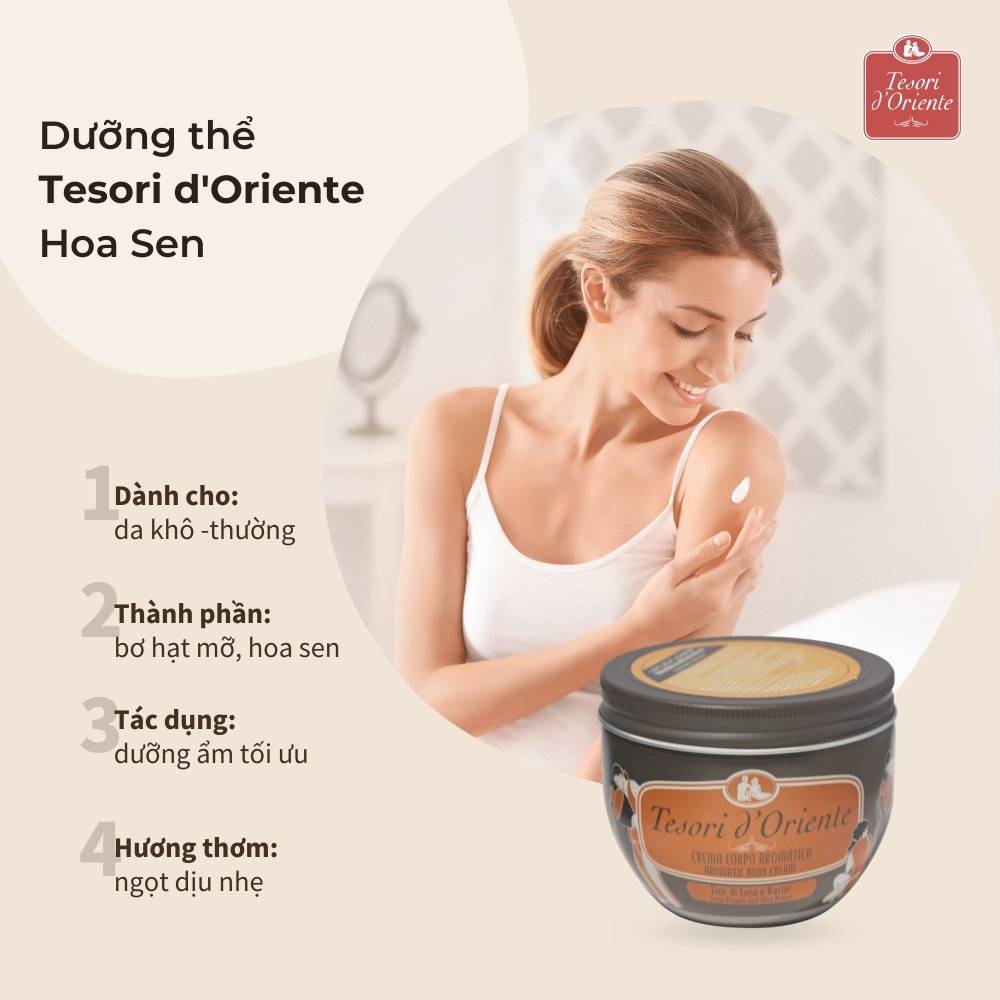 kem-duong-tesori-d-oriente-aromatic-body-cream-lotus-tinh-chat-hoa-sen-300ml