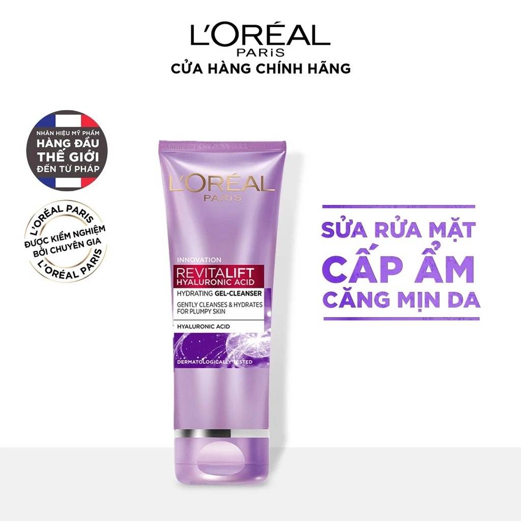 sua-rua-mat-giup-cap-am-va-lam-min-da-l-oreal-revitalift-hyaluronic-acid-hydrating-gel-cleanser-100-ml