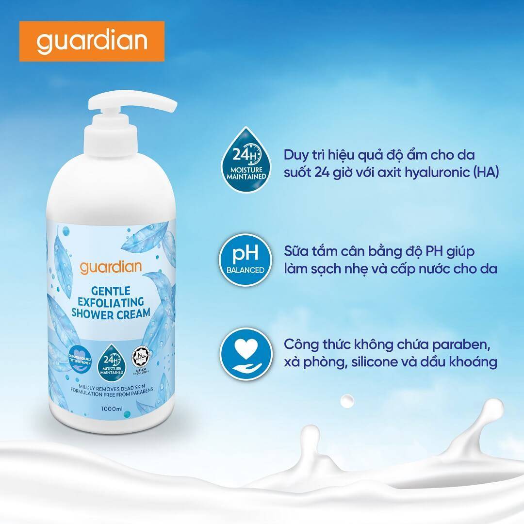 sua-tam-dang-kem-tay-te-bao-chet-guardian-gentle-exfoliating-shower-cream-1000ml