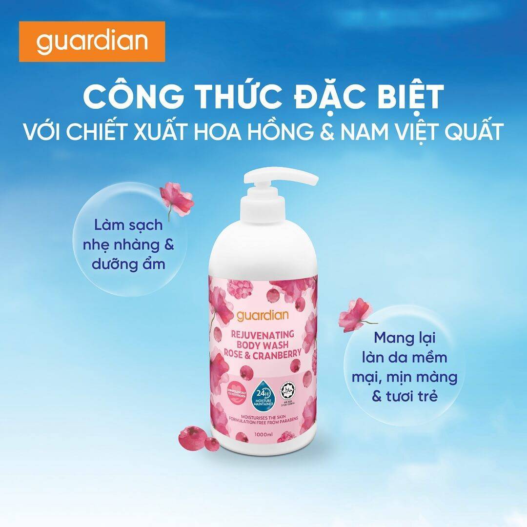 sua-tam-tre-hoa-da-guardian-rejuvenating-rose-cranberry-body-wash-hoa-hong-nam-viet-quat-1000ml