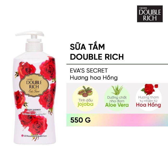 sua-tam-huong-hoa-hong-double-rich-eva's-secret-body-shower-550g