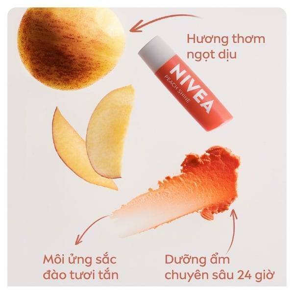 son-duong-co-mau-nivea-peach-shine-lip-balm-sac-cam-huong-dao-4,8g