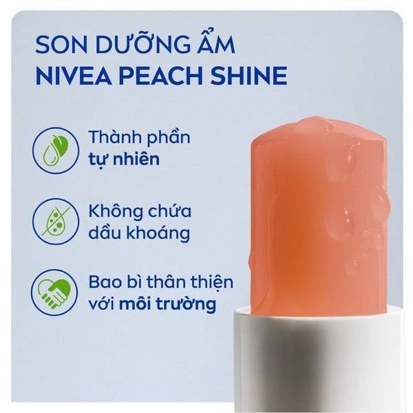 son-duong-co-mau-nivea-peach-shine-lip-balm-sac-cam-huong-dao-4,8g