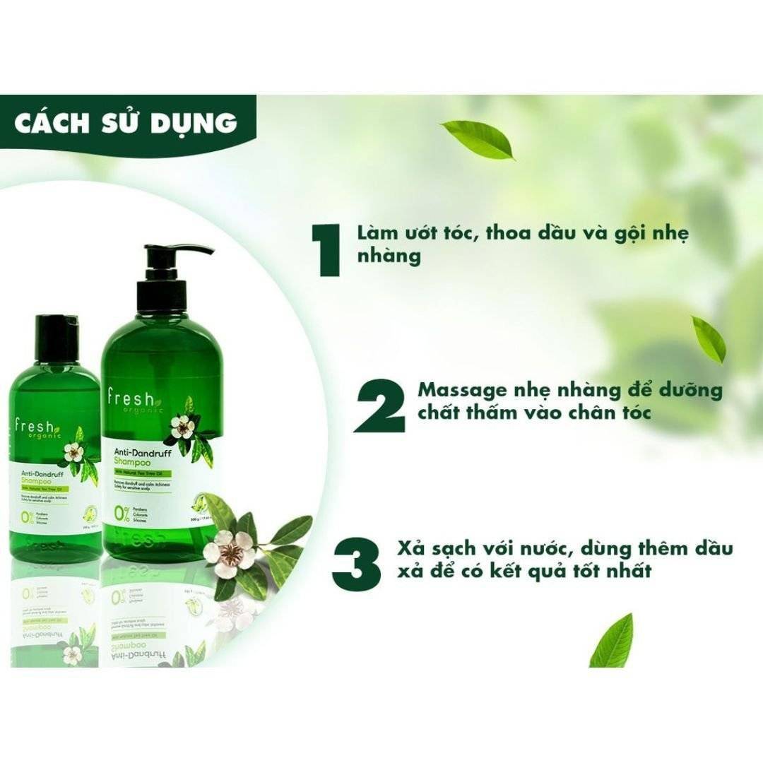 dau-goi-giam-gau-fresh-tea-tree-anti-dandruff-shampoo-organic-chiet-xuat-tu-tram-tra-500g