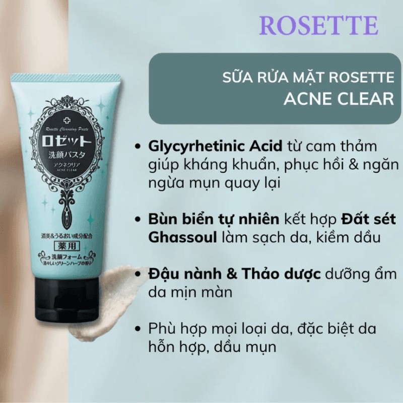 sua-rua-mat-ho-tro-giam-mun-rosette-face-wash-pasta-acne-clear-120g