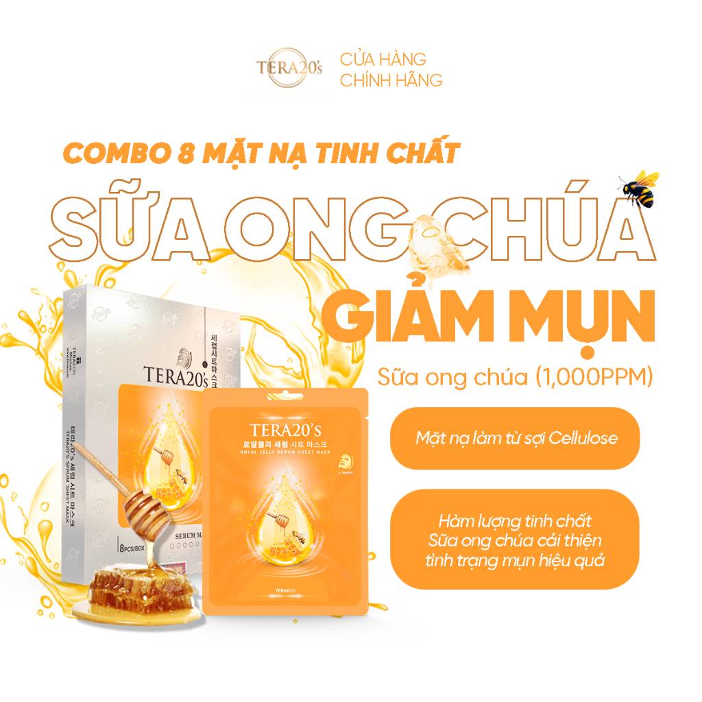 mat-na-tinh-chat-sua-ong-chua-ho-tro-cap-am-va-se-khit-lo-chan-long-tera20’s-royal-jelly-serum-sheet-mask-28ml