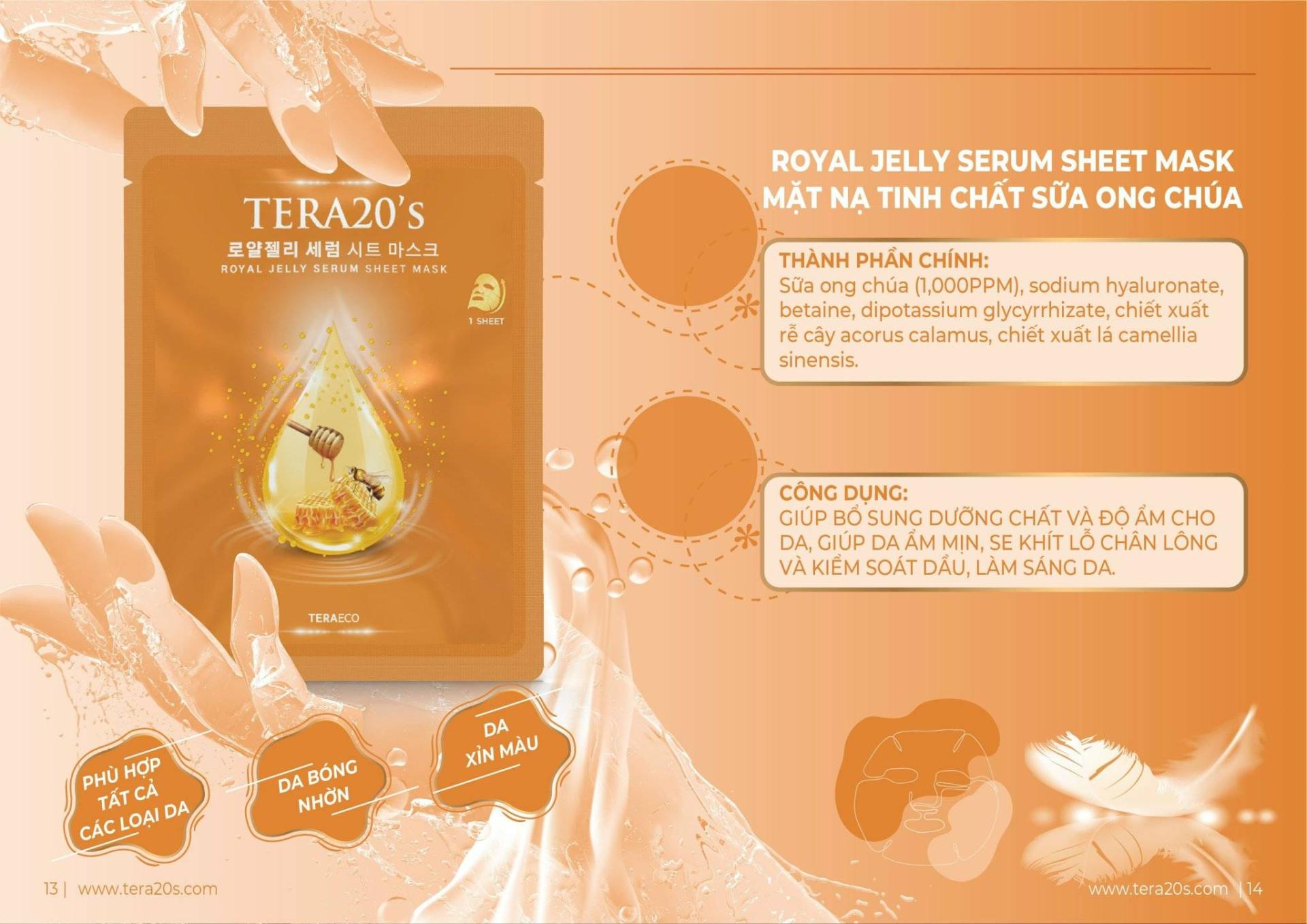 mat-na-tinh-chat-sua-ong-chua-ho-tro-cap-am-va-se-khit-lo-chan-long-tera20’s-royal-jelly-serum-sheet-mask-28ml