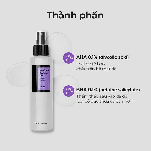 Nước Hoa Hồng Tẩy Tế Bào Chết Hoá Học Cosrx Aha Bha Clarifying Treatme