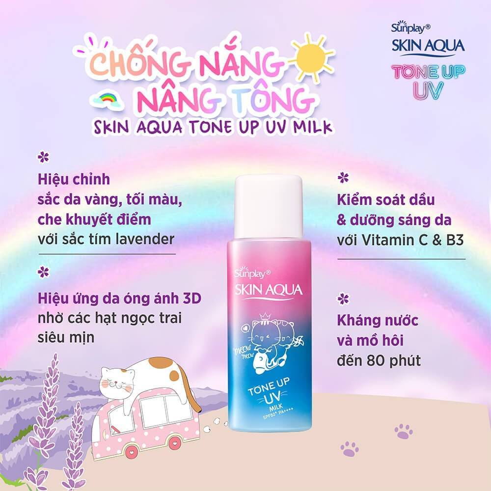 sua-chong-nang-hieu-chinh-sac-da-sunplay-skin-aqua-tone-up-uv-milk-lavender-spf50-pa-50gr