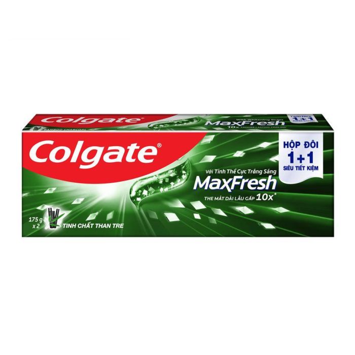 Bộ Đôi Kem Đánh Răng Colgate Maxfresh Than Tre 175Gx2