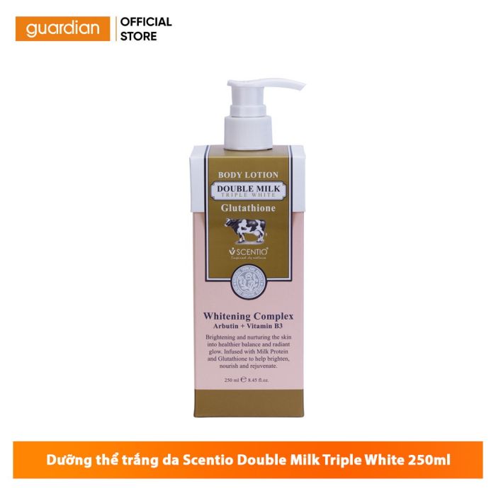 Dưỡng Thể Giúp Hỗ Trợ Sáng Da Scentio Double Milk Triple White 250Ml