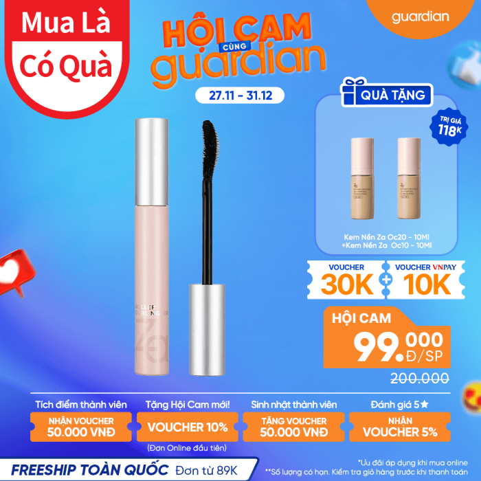 Mascara Chống Thấm Nước Và Mồ Hôi Lâu Trôi Cao Cấp ZA Roller Curling 6gr