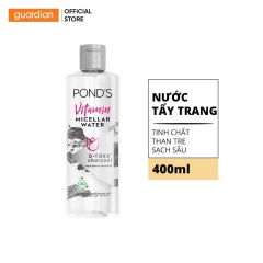 Nước Tẩy Trang Micellar Water Pond'S Vitamin Và Tinh Chất Than Tre Sạch Sâu 400Ml