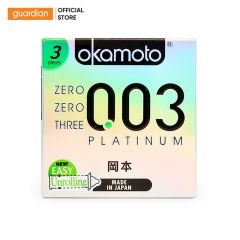 Bao Cao Su Trong Suốt Mềm Mại 0.03 Platinum Okamoto Hộp 3C