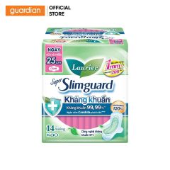 bang-ve-sinh-giup-khang-khuan-laurier-super-slimguard-sieu-mong-co-canh-25cm-14-mieng