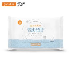 Khăn Ướt Tẩy Trang Dưỡng Ẩm Dịu Da Guardian Micellar Facial Cleansing Wipes Moisturising & Soothing 10 Miếng