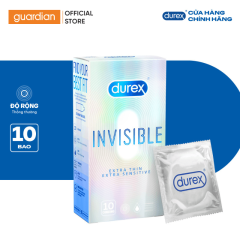 Bao Cao Su Durex Invisible Extra Thin Hộp 10 Cái