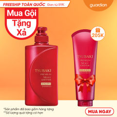 [Quà Dầu Xả 180gr] Dầu Gội Cho Tóc Bóng Mượt Tsubaki Premium Moist 490Ml