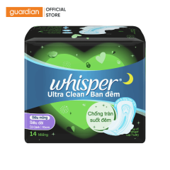 Băng Vệ Sinh Mỏng Cánh Ban Đêm Whisper Ultra Clean Heavy Night Wings 31cm 12 miếng