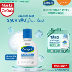 CETAPHIL SỬA RỬA MẶT DÀNH CHO DA HỖN HỢP & DA DẦU NHẠY CẢM OILY SKIN CLEANSER 125ML