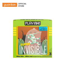 Bao Cao Su Siêu Mỏng PlayAh! Super Invisible - Hộp 3 Cái