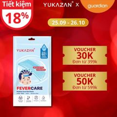 Miếng Dán Hỗ Trợ Hạ Sốt, Hạ Nhiệt Yukazan Adult Fevercare Medical Hydrogel Cool Gel Patch Dành Cho Người Lớn Gói 2 Miếng