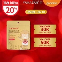 Miếng Dán Hỗ Trợ Giảm Ho Yukazan Children Cough Relief Medical Patch Cho Trẻ Em Gói 2 Miếng 