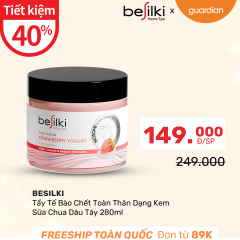 Tẩy Tế Bào Chết Toàn Thân Dạng Kem Besilki Sữa Chua Dâu Tây 280ml