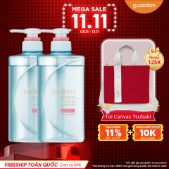 Combo 2 Chai Dầu Gội Mát Lạnh Giúp Ngăn Ngừa Dầu Nhờn Tsubaki Premium Cool & Repair Shampoo 490ml x 2