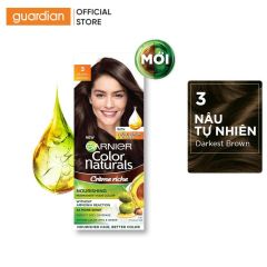 KEM NHUỘM TÓC GARNIER COLOR NATURALS CRÈME RICHE - MÀU 3 DARKEST BROWN - NÂU TỰ NHIÊN