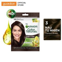 KEM NHUỘM TÓC GARNIER COLOR NATURALS CRÈME RICHE - MÀU 3 DARKEST BROWN - NÂU TỰ NHIÊN