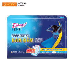 Băng Vệ Sinh Diana Sensi Cool Fresh Ban Đêm Có Cánh 35Cm 3 Miếng