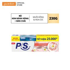 Kem Đánh Răng P/S Muối Hồng Hoa Cúc 230G Và Bàn Chải Đánh Răng