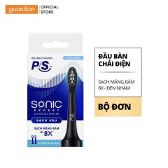 P/S BỘ 2 ĐẦU BÀN CHẢI ĐIỆN SONIC EXPERT SẠCH SÂU MÀU ĐEN