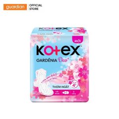 Băng Vệ Sinh Kotex Gardenia Deo+ Hương Hoa Anh Đào Mặt Bông Siêu Mỏng Cánh (Gói 8 Miếng)