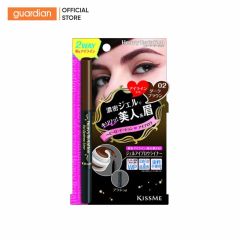 Bút Kẻ Chân Mày Và Mí Mắt Dạng Gel 2 Trong 1 Đa Năng Kissme Heavy Rotation Gel Eyebrow Liner - Màu Nâu Đen 02 0.1G