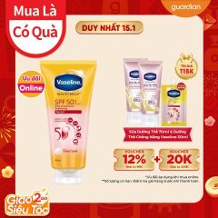 Sữa Dưỡng Thể Giúp Hỗ Trợ Sáng Da Chống Nắng Vaseline Healthy Bright Bảo Vệ Da Hàng Ngày Daily Protection & Brightening Serum Spf50+ Pa++++ 300Ml