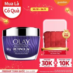 Kem Dưỡng Ẩm Ban Đêm Hỗ Trợ Tái Tạo Da Regenerist Retinol 24 Night Moisturiser Fragrance-Free Olay 50Gr