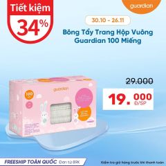 Bông Tẩy Trang Hộp Vuông Guardian Cotton Facial Squares 100 Miếng