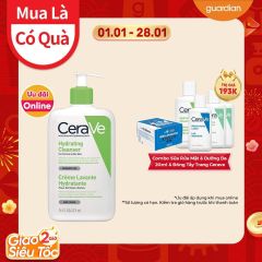 Sữa Rửa Mặt Cerave Hydrating Cleanser Dưỡng Ẩm Làm Sạch Sâu Dành Cho Da Thường & Da Khô 473Ml