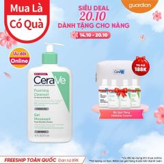 Sữa Rửa Mặt Tạo Bọt Cerave Foaming Cleanser Sạch Sâu Cho Da Thường Đến Da Dầu 473Ml