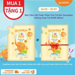 Sữa Tắm Gội Toàn Thân Cho Trẻ Em Guardian Kids Head To Toe Wash Orange Hương Cam Túi Refill 450ml