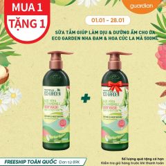 Sữa Tắm Giúp Làm Dịu Và Dưỡng Ẩm Cho Da Eco Garden Aloe Vera & Chamomile Soothing & Moisturising Body Wash Chiết Xuất Từ Nha Đam & Hoa Cúc La Mã 500ml