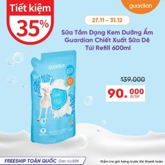 SỮA TẮM DẠNG KEM DƯỠNG ẨM GUARDIAN ESSENTIAL GOAT'S MILK MOISTURISING SHOWER CREAM CHIẾT XUẤT SỮA DÊ TÚI REFILL 600 ML