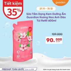 SỮA TẮM DẠNG KEM DƯỠNG ẨM GUARDIAN ESSENTIAL CHERRY BLOSSOM MOISTURISING SHOWER CREAM HƯƠNG HOA ANH ĐÀO TÚI REFILL 600 ML