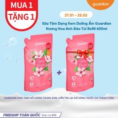 SỮA TẮM DẠNG KEM DƯỠNG ẨM GUARDIAN ESSENTIAL CHERRY BLOSSOM MOISTURISING SHOWER CREAM HƯƠNG HOA ANH ĐÀO TÚI REFILL 600 ML