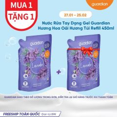 NƯỚC RỬA TAY DẠNG GEL HƯƠNG HOA OẢI HƯƠNG TƯƠI MÁT GUARDIAN LAVENDER REFRESHING  HAND WASH TÚI REFILL 450 ML