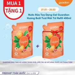 NƯỚC RỬA TAY DẠNG GEL HƯƠNG BƯỞI TƯƠI MÁT GUARDIAN ESSENTIAL GRAPEFRUIT REFRESHING HAND WASH TÚI REFILL 450 ML