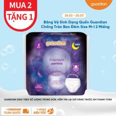 BĂNG VỆ SINH DẠNG QUẦN GUARDIAN CHỐNG TRÀN BAN ĐÊM SIZE M-L 2 MIẾNG