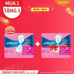 Băng Vệ Sinh Bảo Vệ Gấp 5 Lần Whisper 5X Protect Siêu Mỏng 13 Miếng